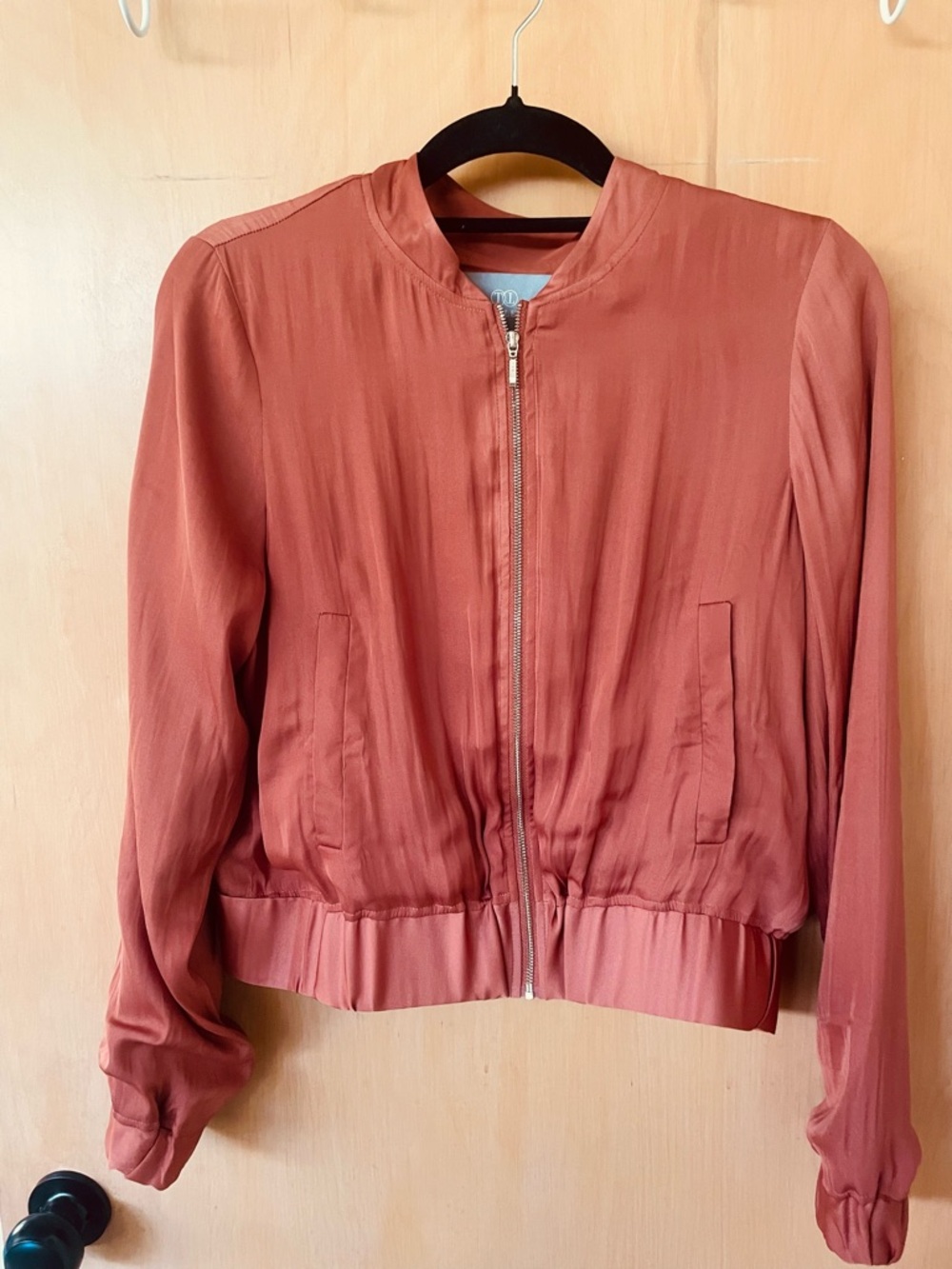 Tart Collections Rust Satin-Look Bomber Jacket